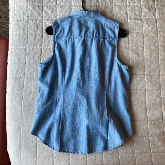 J. Crew denim button up blouse - Picture 2 of 4